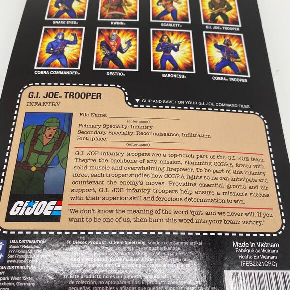 G.I. Joe Reaction Figures G.I. Joe Trooper Infantry Brown Skin 3.75" Figure NEW - Picture 2 of 4